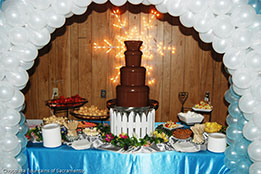 Balloon Arch with Chocolate Fountain